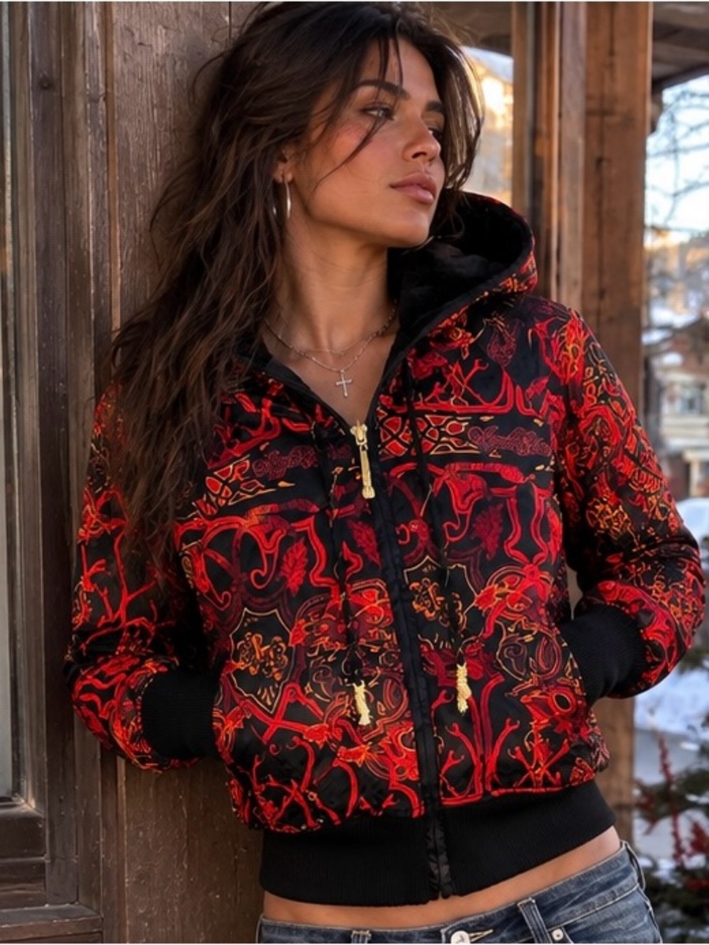 Apple Bottoms Y2K Vintage Reversible Faux Fur Coat Med